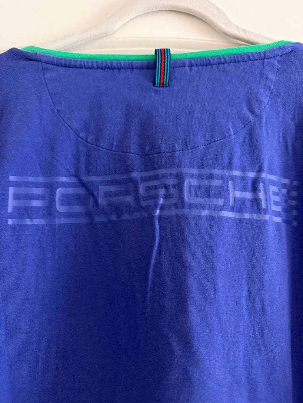 Porsche Martini Racing Blue V-Neck Shirt with Patches Women’s XL - Picture 7 of 7
